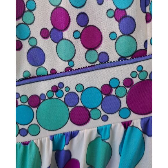 Vintage Emilio Pucci for Formfit Nylon Caftan Maxi Dress Small Blue Bubble Print - Picture 13 of 14